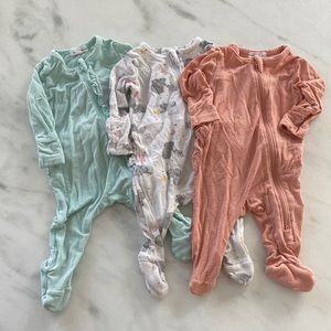Angel Dear Ruffle Back Zipper Footie Lot